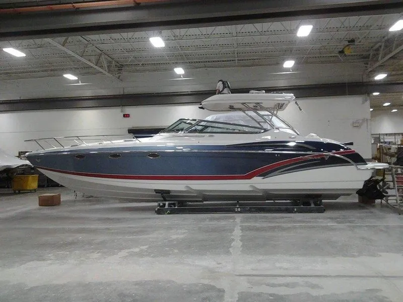 Slide: The Image of 2017 Formula 370 Super Sport boat in warehouse. - 32