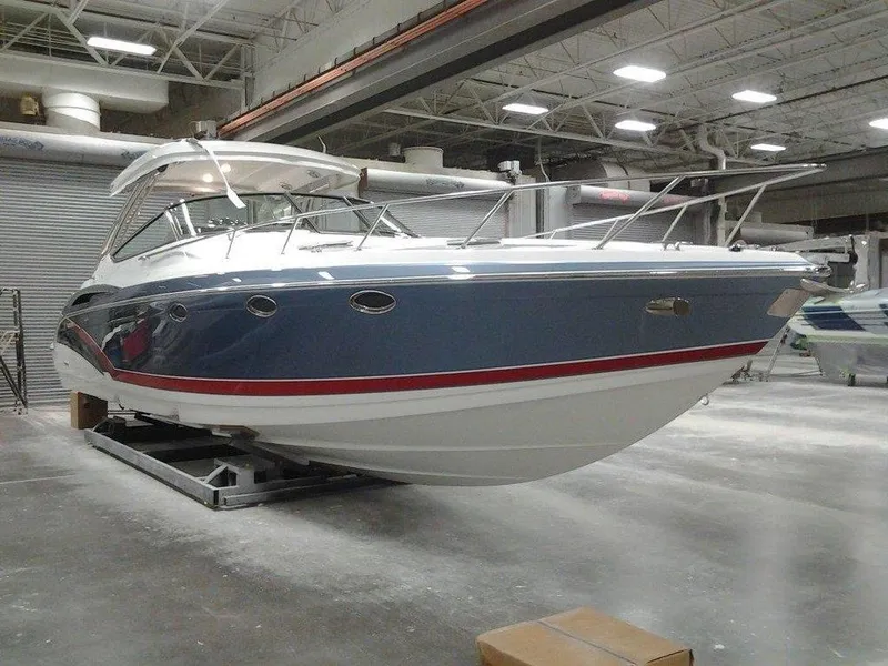 Slide: The Image of 2017 Formula 370 Super Sport boat in a shipyard. - 33