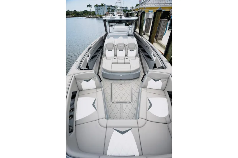 Slide: The Image of Luxurious 2026 Deep Impact 499 Sport boat interior with elegant seating and modern design. - 39