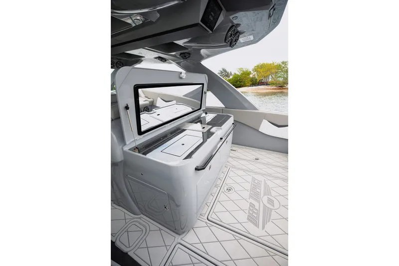 Slide: The Image of 2026 Deep Impact 499 Sport boat interior with sleek design and modern amenities. - 48