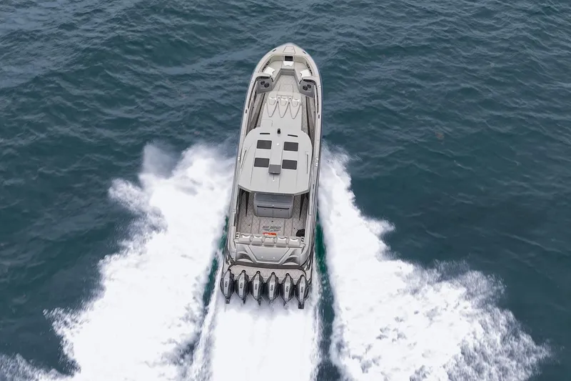 Slide: The Image of Aerial view of 2026 Deep Impact 499 Sport boat speeding on ocean. - 5