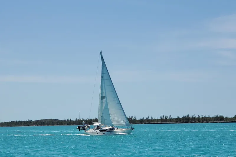 The Image of Sailing yacht Oyster 485 Deck Saloon, 1998, on turquoise sea under clear sky. - 0