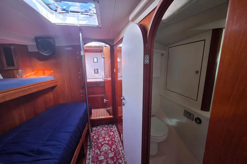 Slide: The Image of Luxurious 1998 Oyster 485 Deck Saloon yacht interior with modern kitchen amenities. - 14