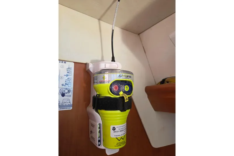 Slide: The Image of Control panel of a 1998 Oyster 485 Deck Saloon with depth and tank gauges. - 31