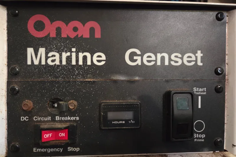 Slide: The Image of Blue engine of a 1998 Oyster 485 Deck Saloon yacht, detailed view. - 38