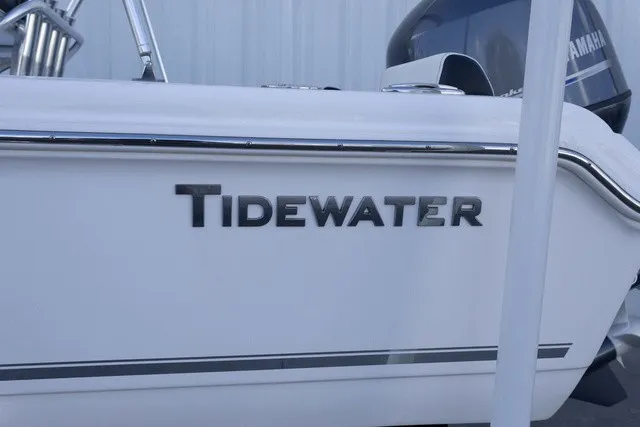 Slide: The Image of Side view of a Tidewater 180 CC Adventure boat with a Yamaha engine. - 12