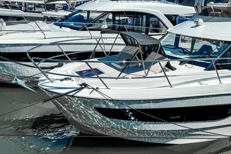 Slide: The Image of 2026 Beneteau Antares 11 yacht docked, showcasing sleek design and modern features. - 40