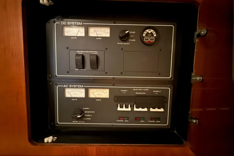 Slide: The Image of Electrical control panel on a 2004 Tiara Yachts 3800 Open boat. - 61