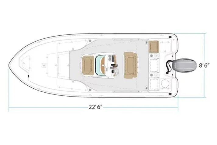 Slide: The Image of Manufacturer Provided Image: Top view of 2025 NauticStar 224 Bay boat layout. - 10