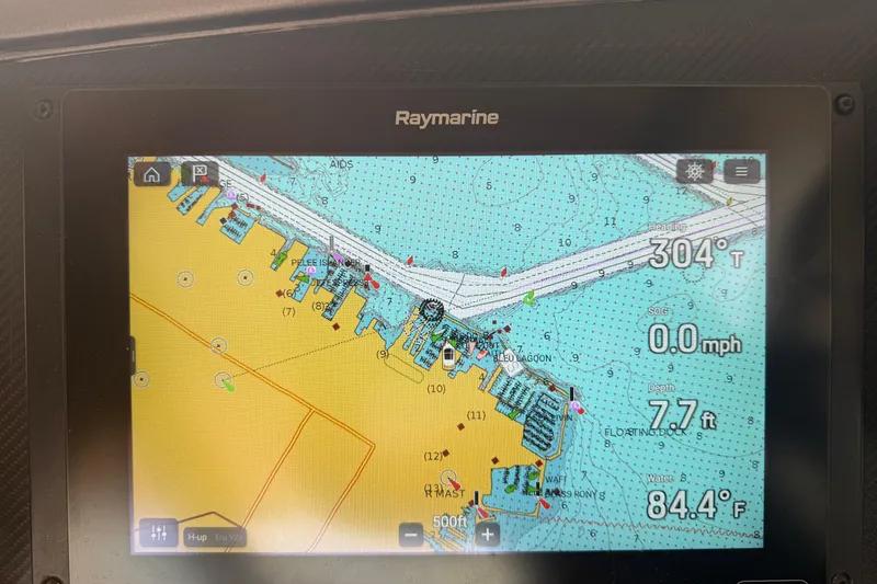 Slide: The Image of Raymarine navigation display on 2006 Princess V48 yacht, showing nautical chart and data. - 3
