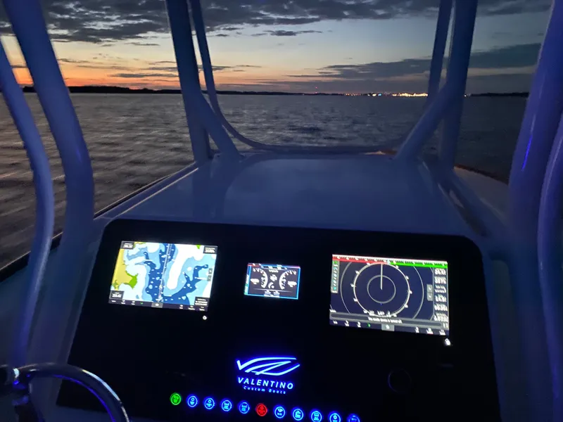 Slide: The Image of Valentino 28CC boat with navigation system at sunset, 2023 model. - 32