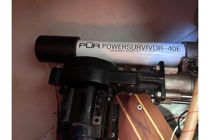 Slide: The Image of Watermaker system in a 1987 Beneteau First 375 yacht, featuring PUR Powersurvivor 40E. - 36