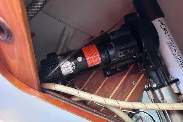 Slide: The Image of Bilge pump system in 1987 Beneteau First 375 sailboat interior. - 37