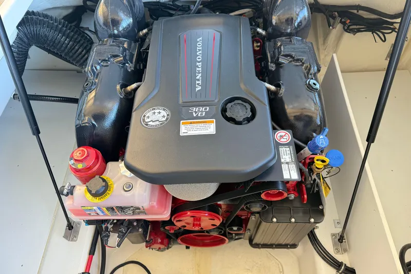 Slide: The Image of Volvo Penta 380 V8 engine in 2025 Cobalt R8 boat, detailed view. - 28