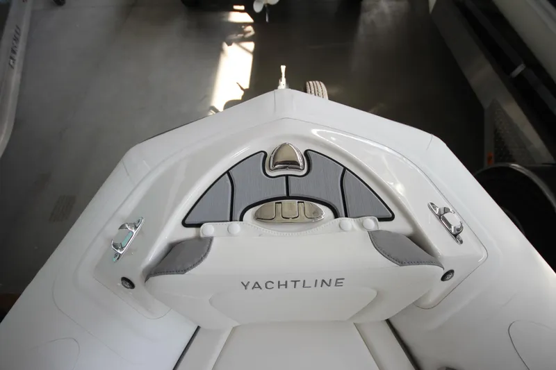 Slide: The Image of 2026 Zodiac Yachtline Deluxe 360 boat interior with sleek design and modern features. - 16