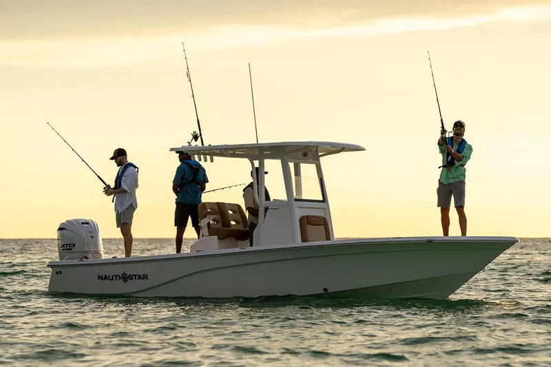 Slide: The Image of Manufacturer Provided Image: Anglers on a 2025 NauticStar 274 Bay boat fishing. - 1