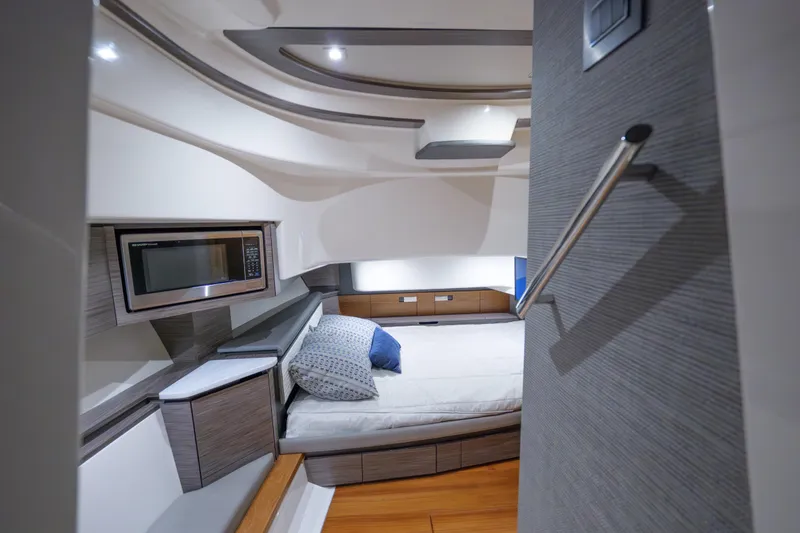 Slide: The Image of Luxurious interior cabin of 2020 Tiara Yachts 43 LS with modern amenities. - 46