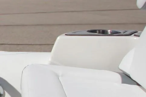 Slide: The Image of 2025 Zodiac Yachtline 400 DL NEO, white seating detail, cup holder, in stock. - 9