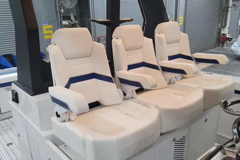 Slide: The Image of 2024 Formula 387 Center Console Fish boat with luxurious seating arrangement. - 37