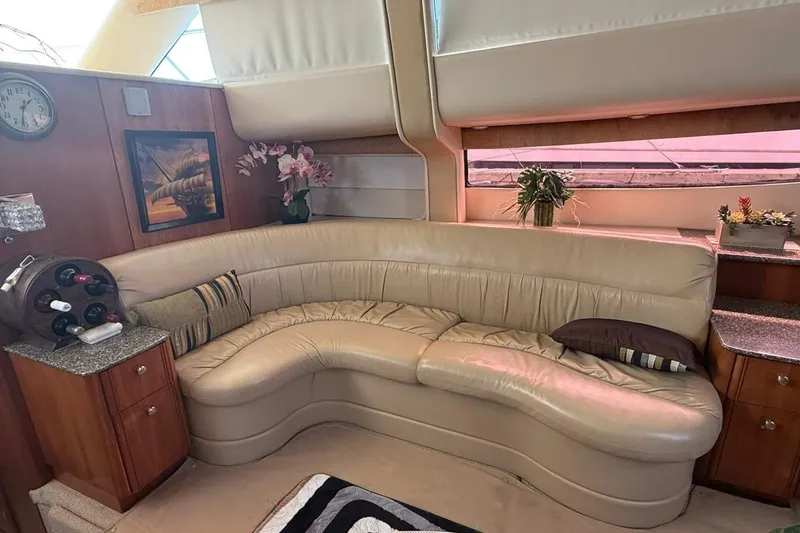 Slide: The Image of Luxurious interior of 2004 Meridian 459 Motoryacht with leather seating and elegant decor. - 8