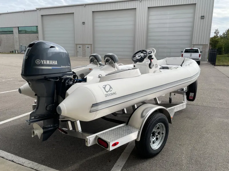 Slide: The Image of Zodiac Yachtline 440 DL NEO 60hp on trailer, year 2026. - 3