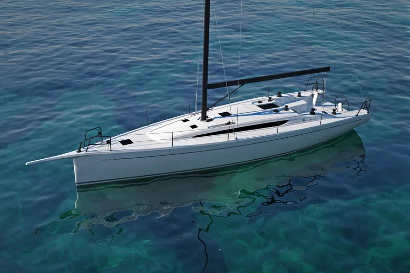 The Image of 2026 Italia Yachts 12.98 sailing yacht on clear blue water. - 0
