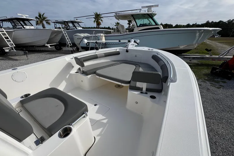 Slide: The Image of 2021 Sea Born LX26 Center Console boat with spacious seating and modern design. - 17