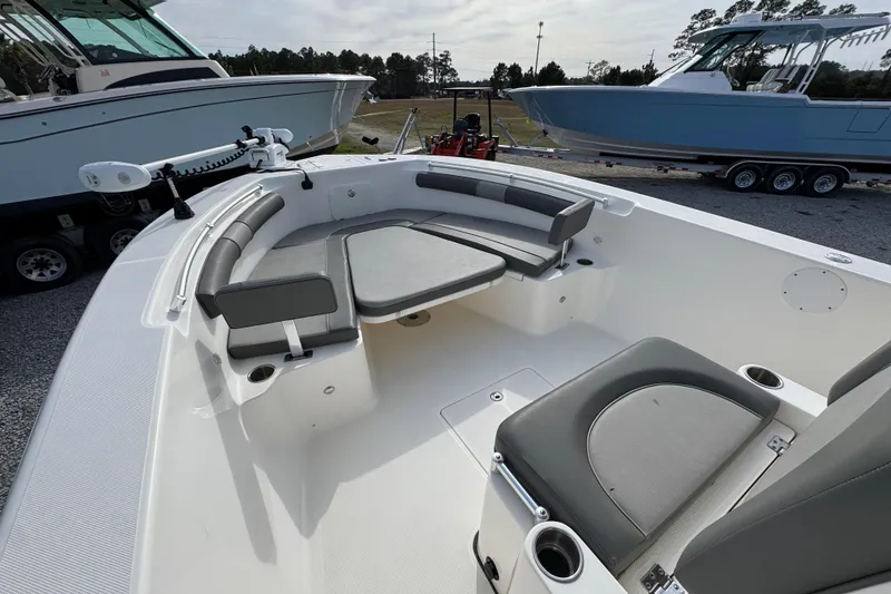 Slide: The Image of 2021 Sea Born LX26 Center Console boat with spacious seating and modern design. - 19