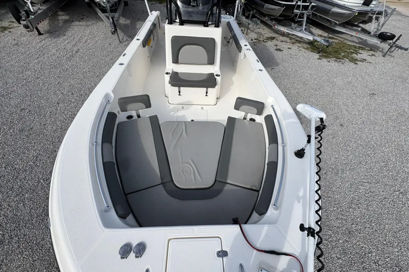 Slide: The Image of 2021 Sea Born LX26 Center Console boat with spacious seating and modern design. - 21