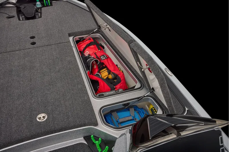 Slide: The Image of Manufacturer Provided Image: 2026 Ranger Z520 boat storage compartments with safety gear and equipment. - 33