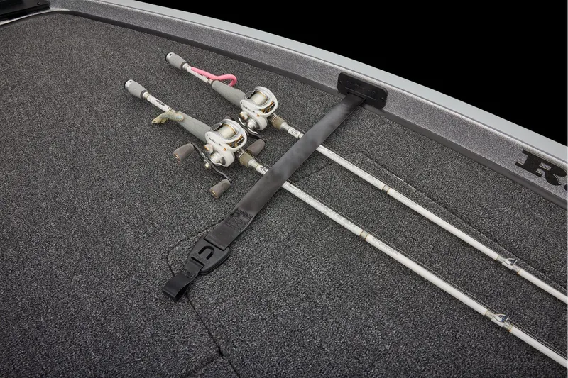 Slide: The Image of Manufacturer Provided Image: Fishing rods secured on 2026 Ranger Z520 boat deck with strap. - 36