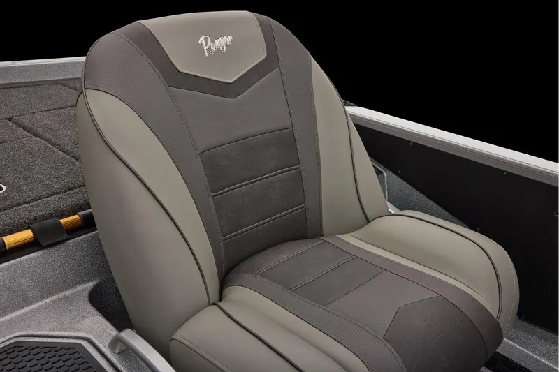 Slide: The Image of Manufacturer Provided Image: 2026 Ranger Z520 boat seat, gray and black design, comfortable and stylish. - 58