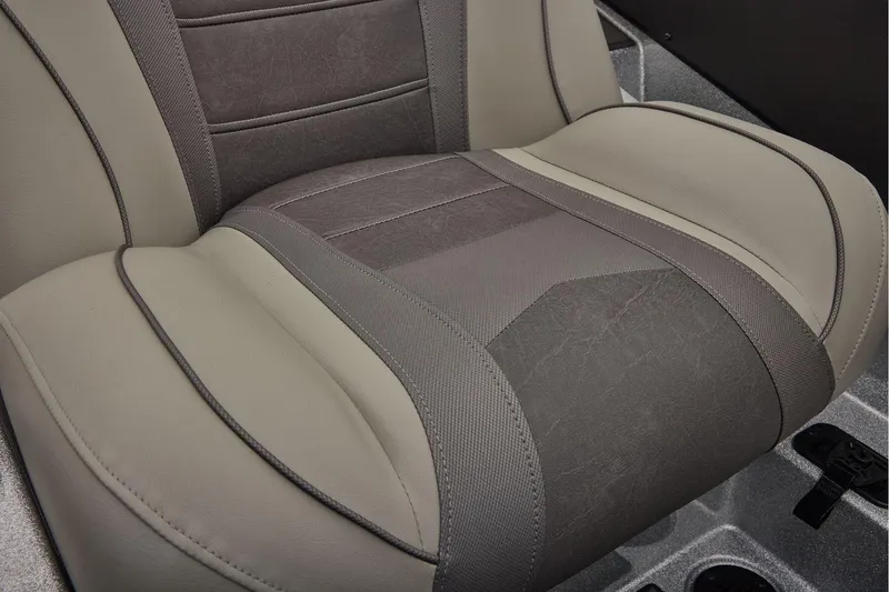 Slide: The Image of Manufacturer Provided Image: 2026 Ranger Z520 seat with gray and beige upholstery, showcasing modern design and comfort. - 59