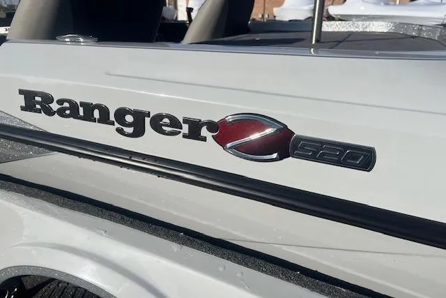 Slide: The Image of 2026 Ranger Z520 boat logo on white exterior. - 82