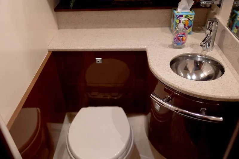 Slide: The Image of Luxurious bathroom in 2009 Searay 43 Sundancer yacht with modern fixtures and elegant design. - 22