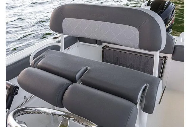 Slide: The Image of Manufacturer Provided Image: NauticStar 242 Offshore 2025 boat seat with gray upholstery. - 9