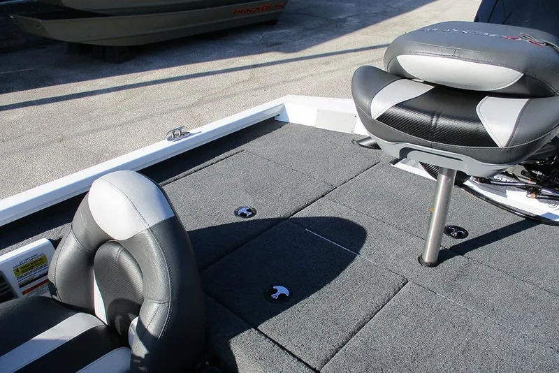 Slide: The Image of 2026 Vexus AVX 1980 boat interior with gray and black seating. - 22