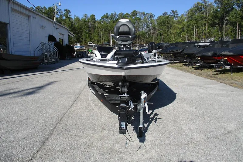 Slide: The Image of 2026 Vexus AVX 1980 boat on trailer in outdoor dealership lot. - 4
