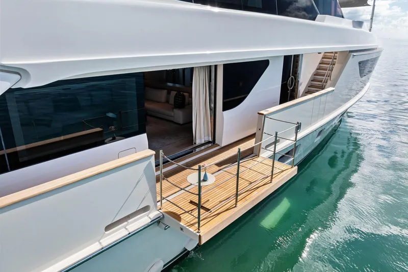 Slide: The Image of Sanlorenzo SD126 2023 yacht with open deck and luxurious interior view. - 13