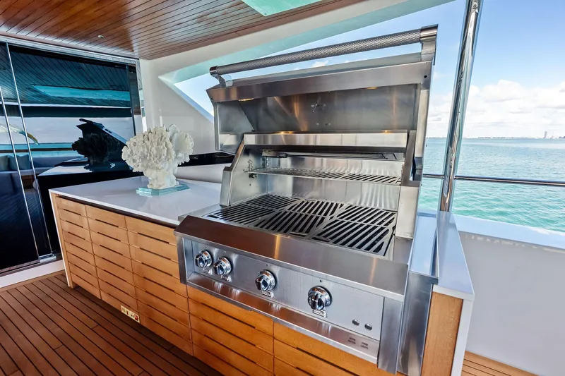 Slide: The Image of Outdoor grill on 2023 Sanlorenzo SD126 yacht with ocean view. - 44