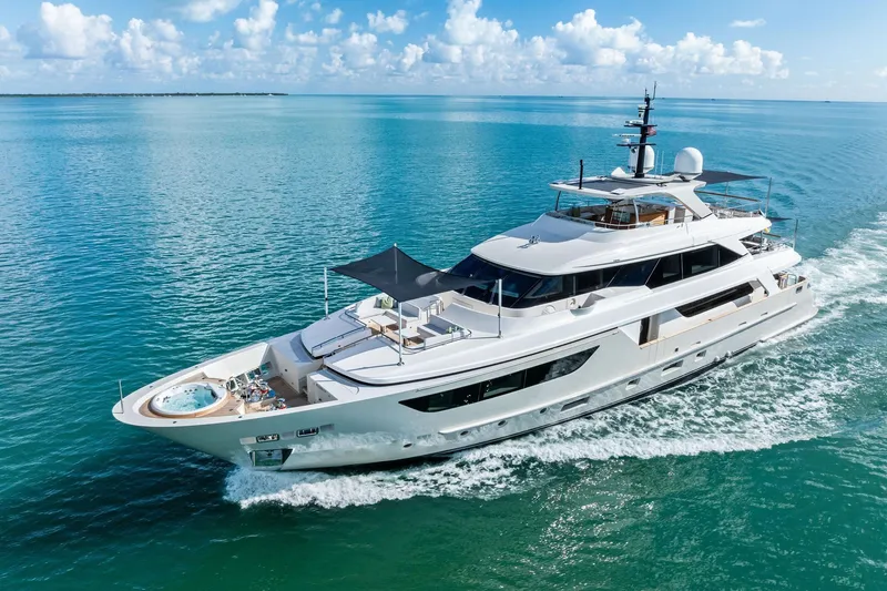 Slide: The Image of Luxurious 2023 Sanlorenzo SD126 yacht cruising on clear blue waters. - 66