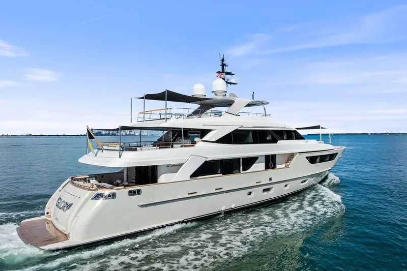 Slide: The Image of 2023 Sanlorenzo SD126 luxury yacht cruising on open water. - 68