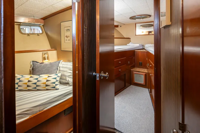 Slide: The Image of Interior of a 1965 Stephens Flushdeck yacht with cozy cabins. - 35