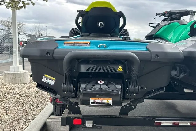 Slide: The Image of Rear view of a 2026 Sea-Doo GTI jet ski on a trailer. - 12