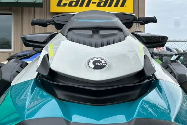 Slide: The Image of 2026 Sea-Doo GTI jet ski in front of Can-Am sign. - 23