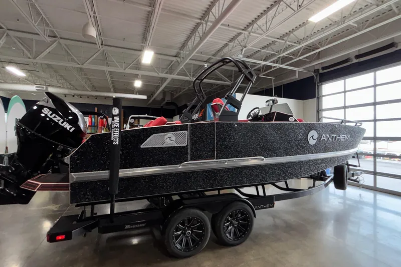 Slide: The Image of 2026 Anthem Assault VF23 boat with Suzuki engine in showroom. - 6