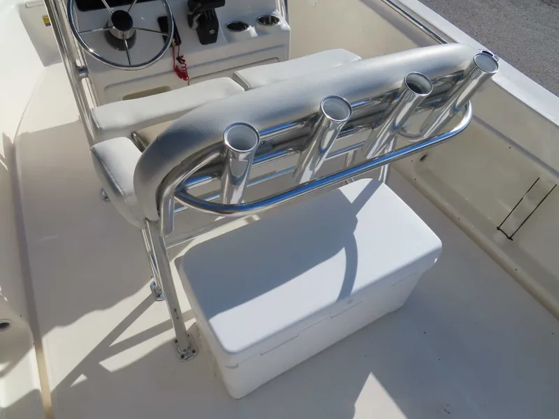 Slide: The Image of Bulls Bay 230 CC boat cockpit with stainless steel holders, 2025 model. - 13