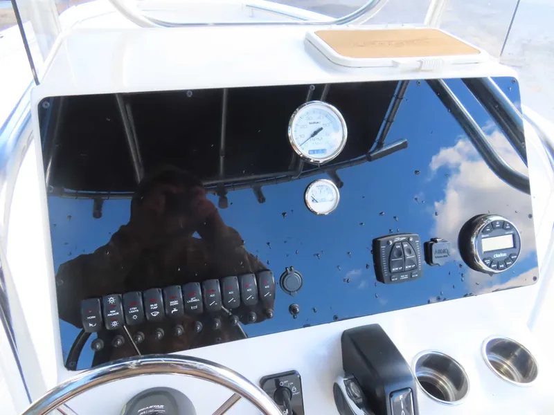Slide: The Image of Dashboard of a 2025 Bulls Bay 230 CC boat. - 16