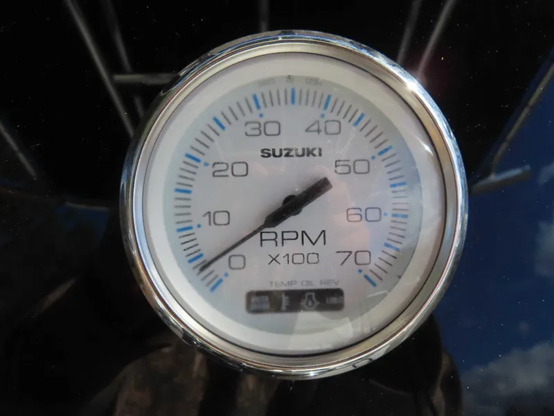Slide: The Image of Suzuki tachometer on Bulls Bay 230 CC boat, 2025 model. - 19