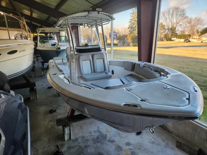 The Image of 2023 Sea Fox 248 Commander boat in storage facility. - 0